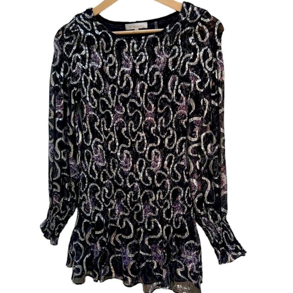 LoveShackFancy Scarlett Mini Dress in Navy Cosmo - Picture 5 of 16